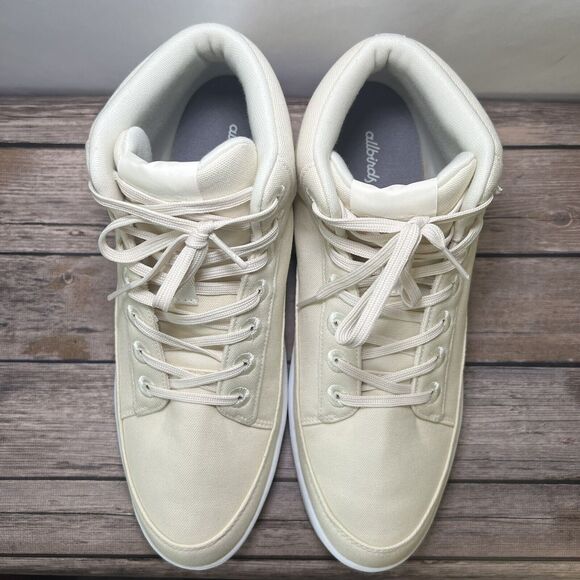 Allbirds Canvas Pacer Mid Top Men Size 12 Natural White Blizzard Sole No Box EUC main image 7